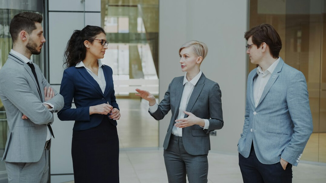 business team discussing results